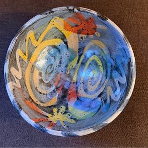 Abstract Multicolor Ceramic Bowl